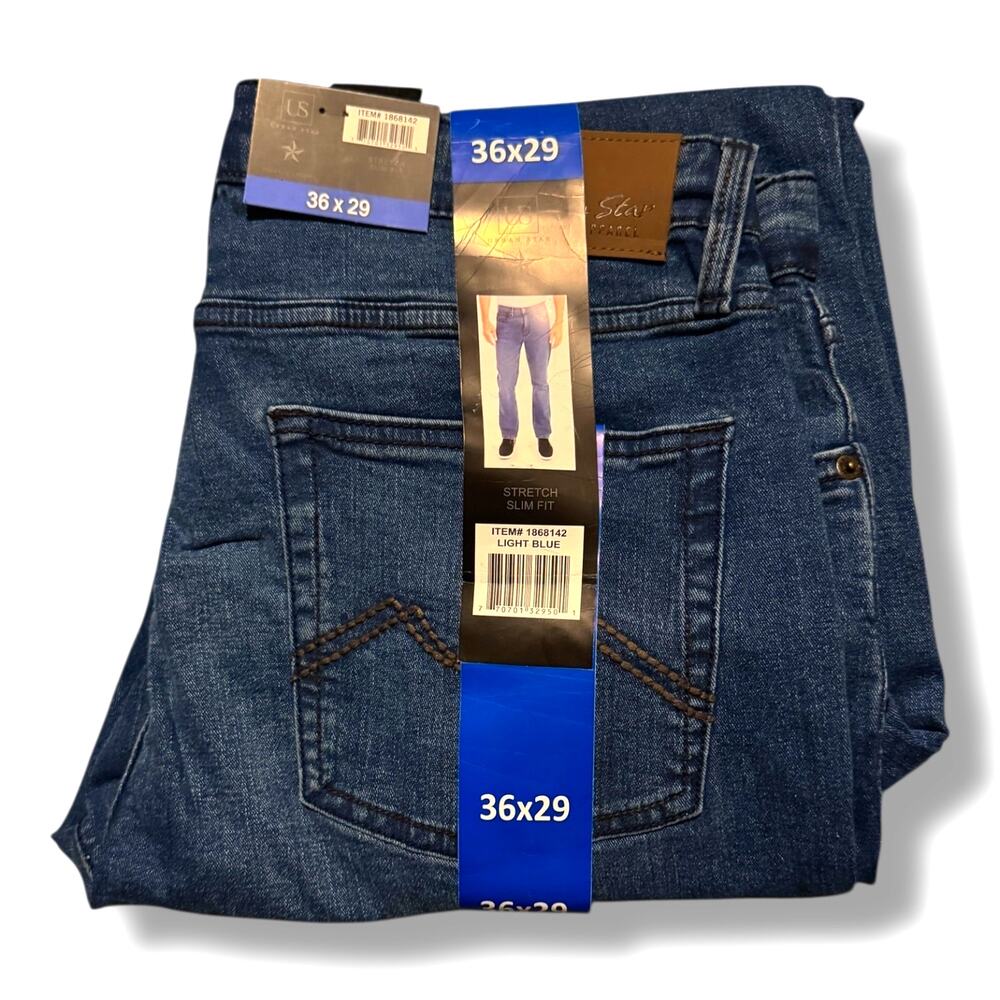 Urban Star Slim Stretch Jeans - Light Blue - 36 x 29